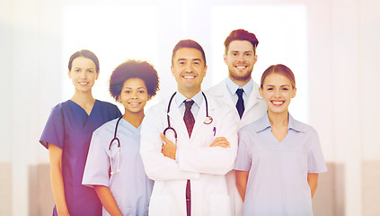 Image showing group of happy doctors at hospital