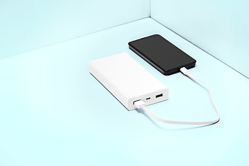 Image showing Power bank and mobile phone