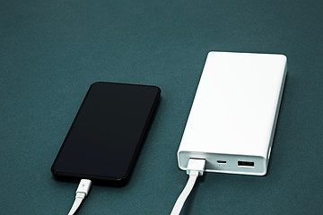 Image showing Power bank and mobile phone