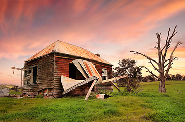Image showing Abandoned dilapidated farm house