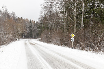 Image showing muddy road, winter