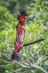 Image showing Bali old wooden figure with big penis