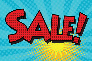 Image showing sale pop art retro comic book lettering