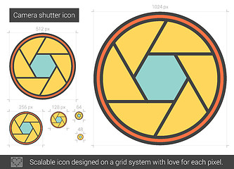 Image showing Camera shutter line icon.