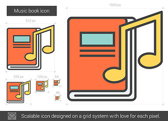 Image showing Music book line icon.