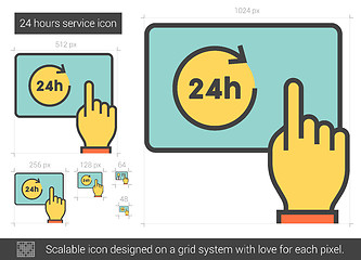 Image showing Twenty four hours service line icon.