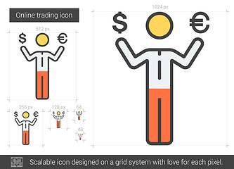 Image showing Online trading line icon.