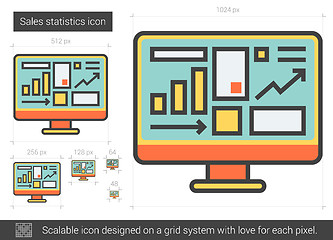 Image showing Sales statistics line icon.