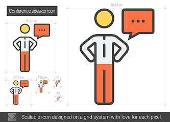 Image showing Conference speaker line icon.