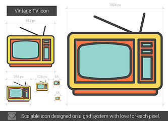 Image showing Vintage TV line icon.