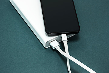 Image showing Power bank and mobile phone