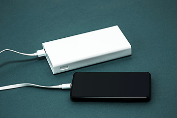 Image showing Power bank and mobile phone