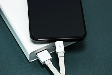 Image showing Power bank and mobile phone