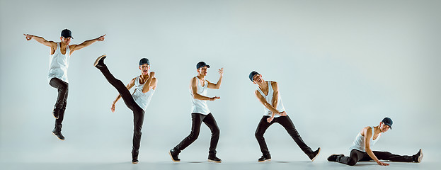 Image showing The man dancing hip hop choreography