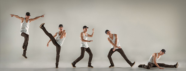 Image showing The man dancing hip hop choreography