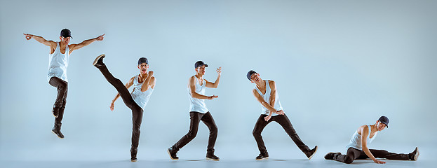 Image showing The man dancing hip hop choreography