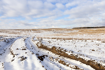 Image showing field with snow, the track