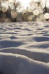 Image showing drifts of snow in the woods