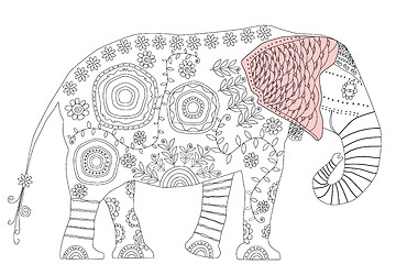 Image showing Black and white illustration for coloring book