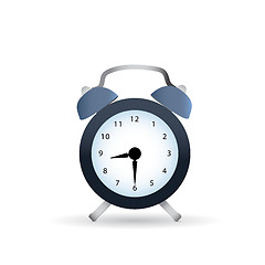 Image showing Classic dark alarm clock over white background