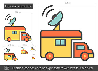 Image showing Broadcasting van line icon.