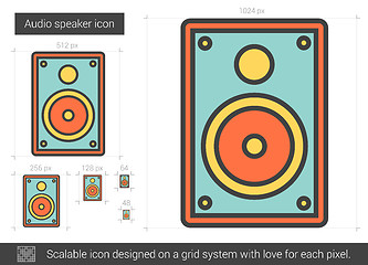 Image showing Audio speaker line icon.