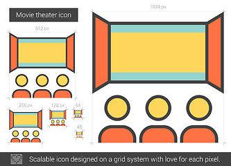 Image showing Movie theater line icon.