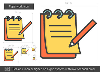 Image showing Paperwork line icon.