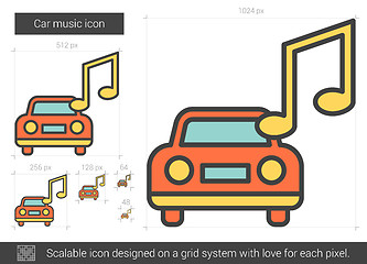 Image showing Car music line icon.