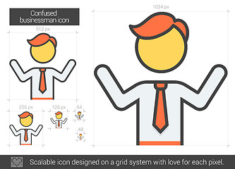 Image showing Confused businessman line icon.