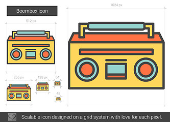 Image showing Boombox line icon.