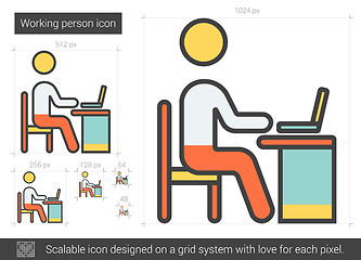 Image showing Working person line icon.