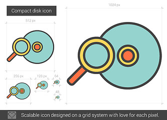 Image showing Compact disk line icon.