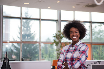 Image showing Portrait of a young black  casual business woman