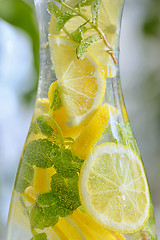 Image showing Fresh limes and lemonade