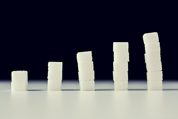 Image showing close up of white sugar diagram or chart on table