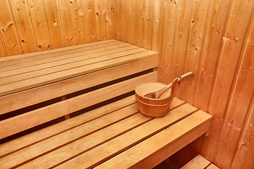 Image showing Sauna wooden interior