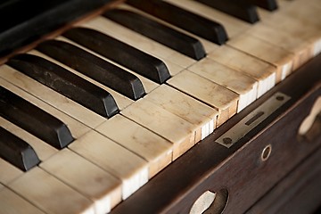 Image showing Old Piano Closeup