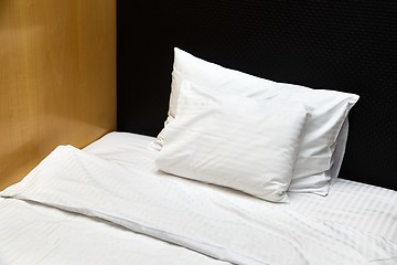 Image showing Hotel bed closeup