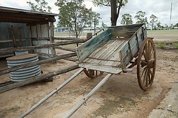 Image showing Old wooden cart