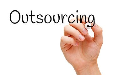 Image showing Outsourcing Handwritten With Black Marker