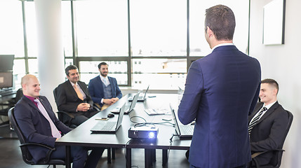 Image showing Corporate business team office meeting.