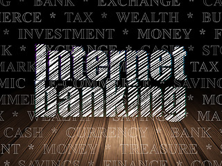 Image showing Currency concept: Internet Banking in grunge dark room