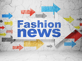 Image showing News concept: arrow with Fashion News on grunge wall background