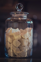 Image showing Marshmallows in glass jar