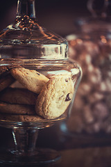 Image showing Oatmeal cookie in glass jar