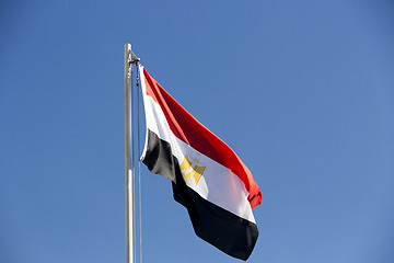 Image showing National flag of Egypt on a flagpole