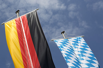 Image showing Germany flag and Bavarian flag