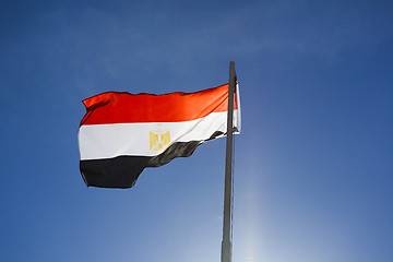 Image showing National flag of Egypt on a flagpole