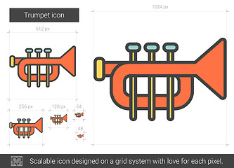 Image showing Trumpet line icon.